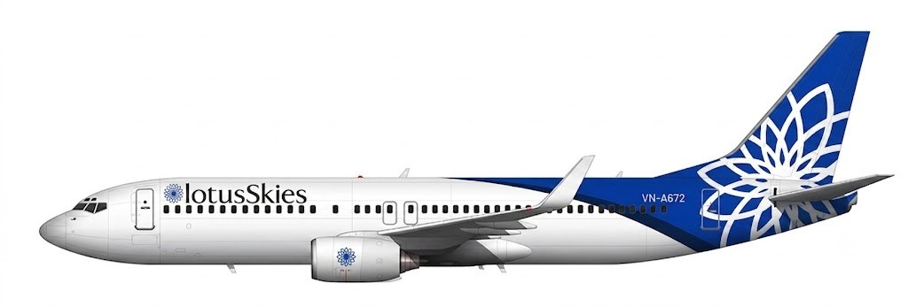 Boeing 737-800 in lotusSkies livery